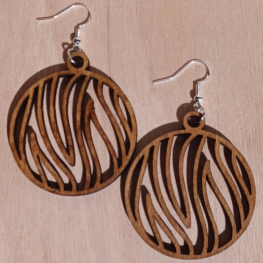 Wooden Flame Earrings