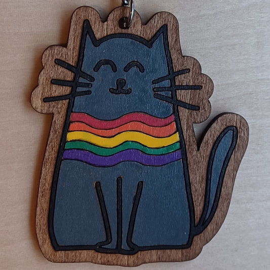 Rainbow Kitty Keychain