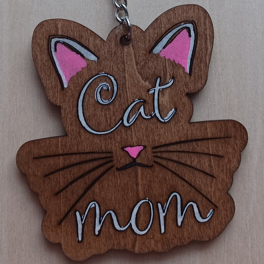 "Cat Mom" Keychain