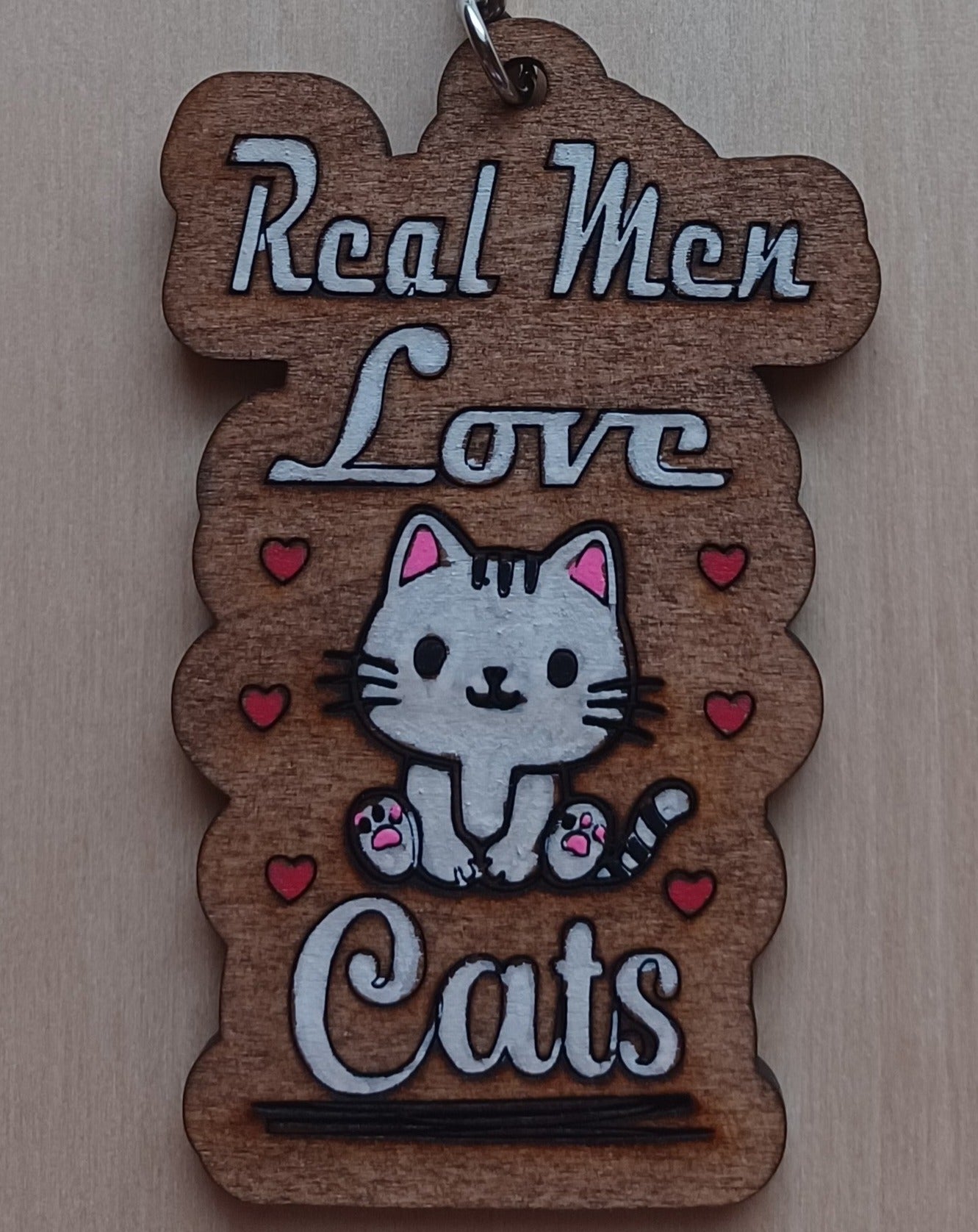 Real Men Love Cats Keychain