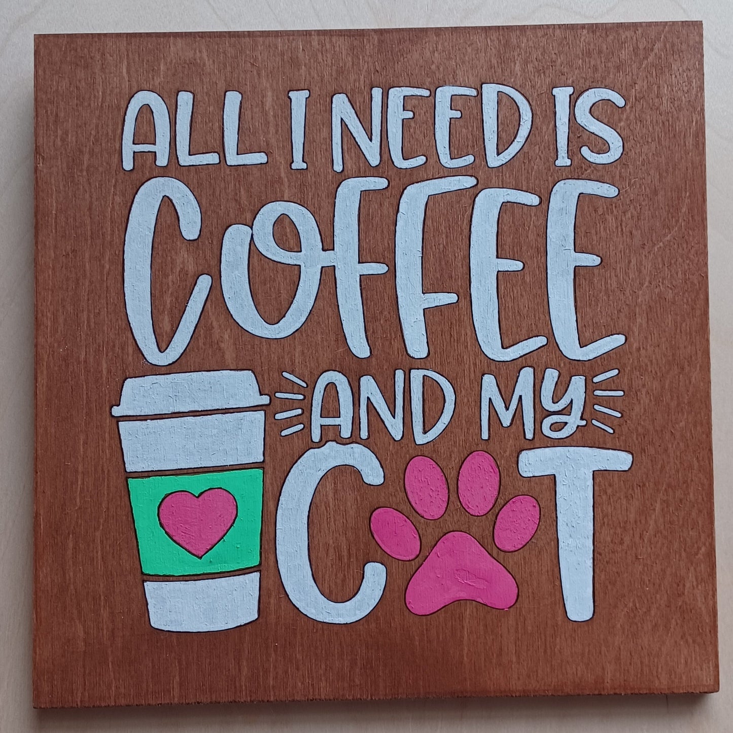 All I Need is Coffee and My Cat Sign