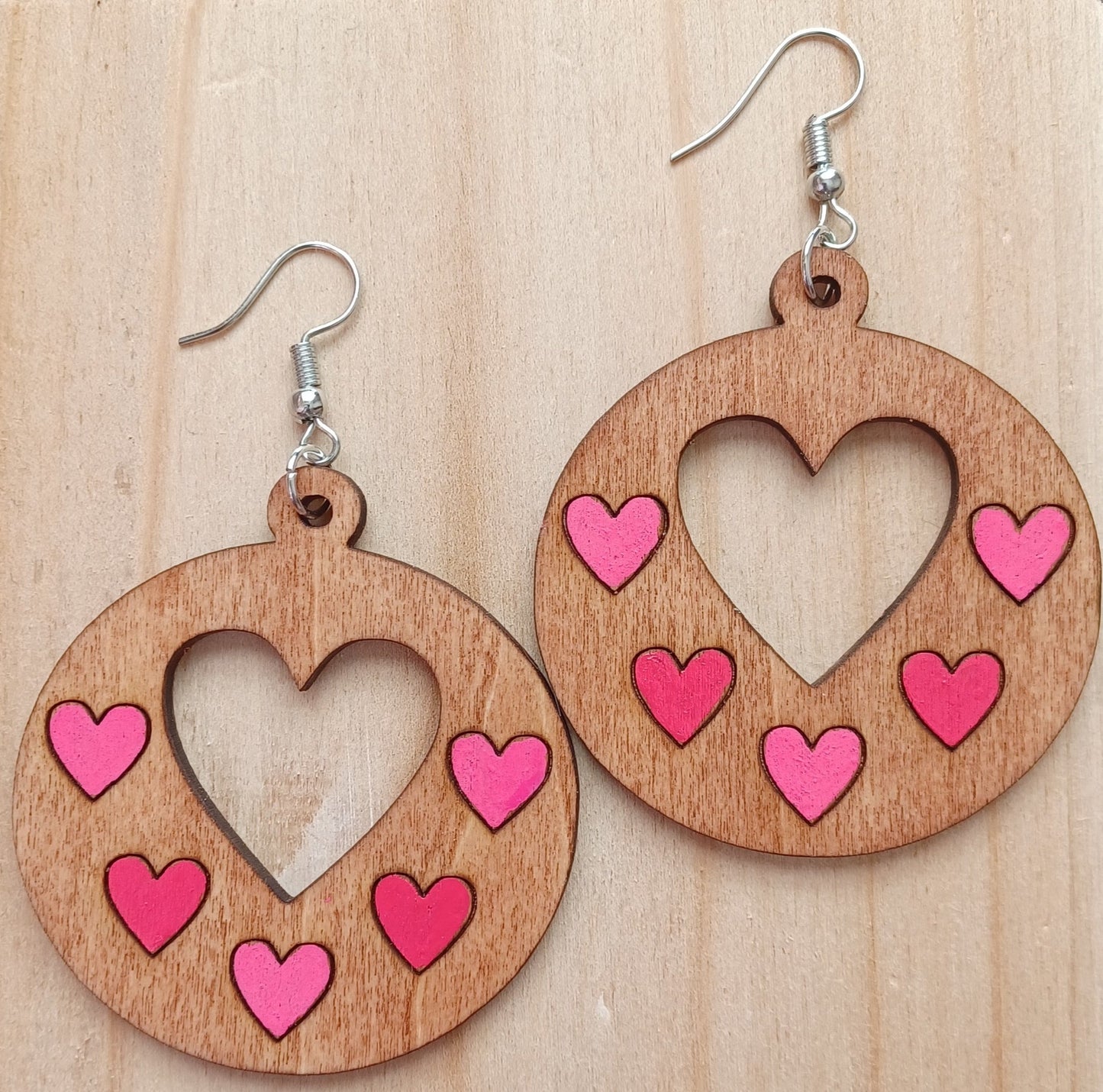 Little Hearts Wooden Earrings