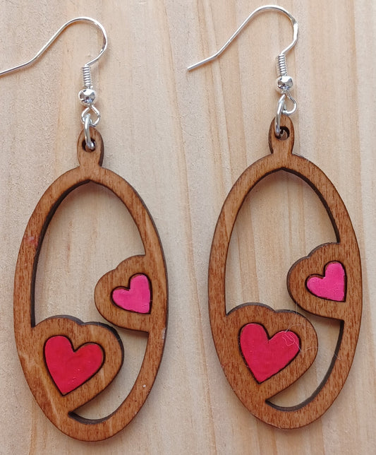 Oval Hearts Earrings