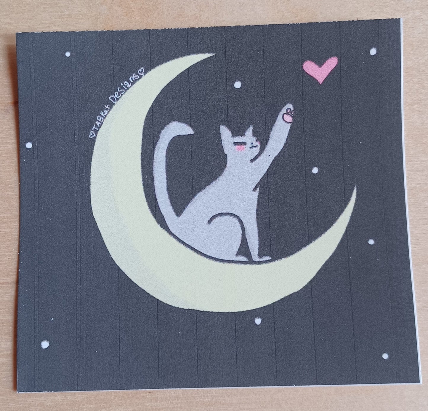 Cat on the Moon Sticker