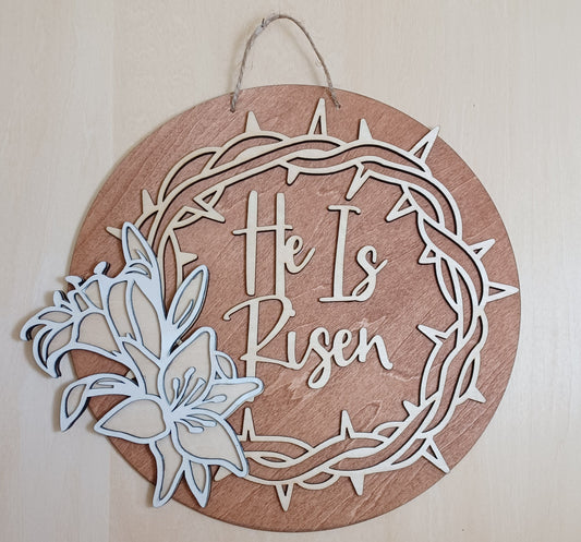 He Is Risen Wall Hanging - Neutral Colors