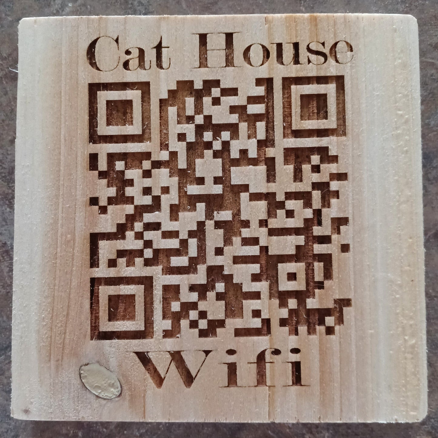 WIFI QR Code Engraved Coasters - Set of 4